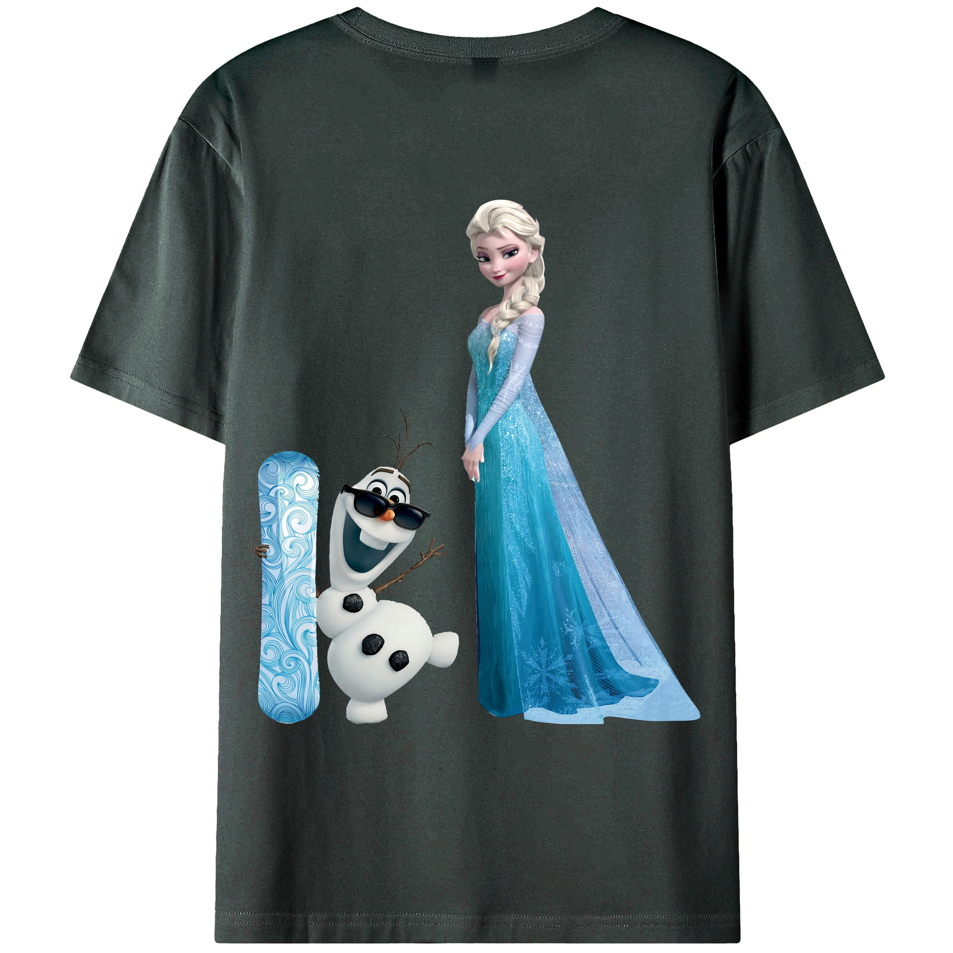 （画像用） アナと雪の女王 アンナ エルサ Frozen Anna Elsa 綿100％ メンズ半袖Tシャツ（バックプリント） 通気性